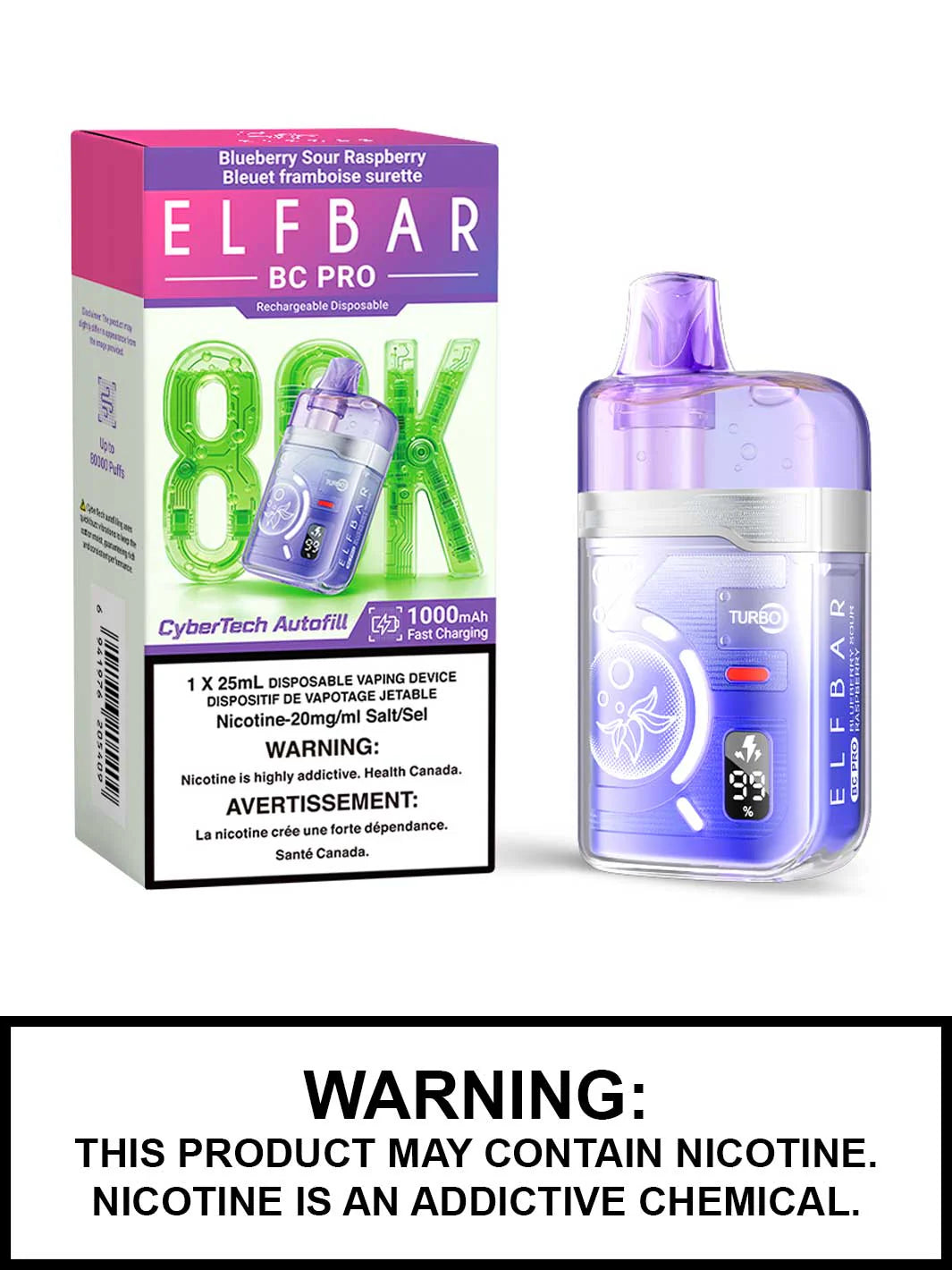 Elfbar bc pro 80k Blueberry Sour Raspberry