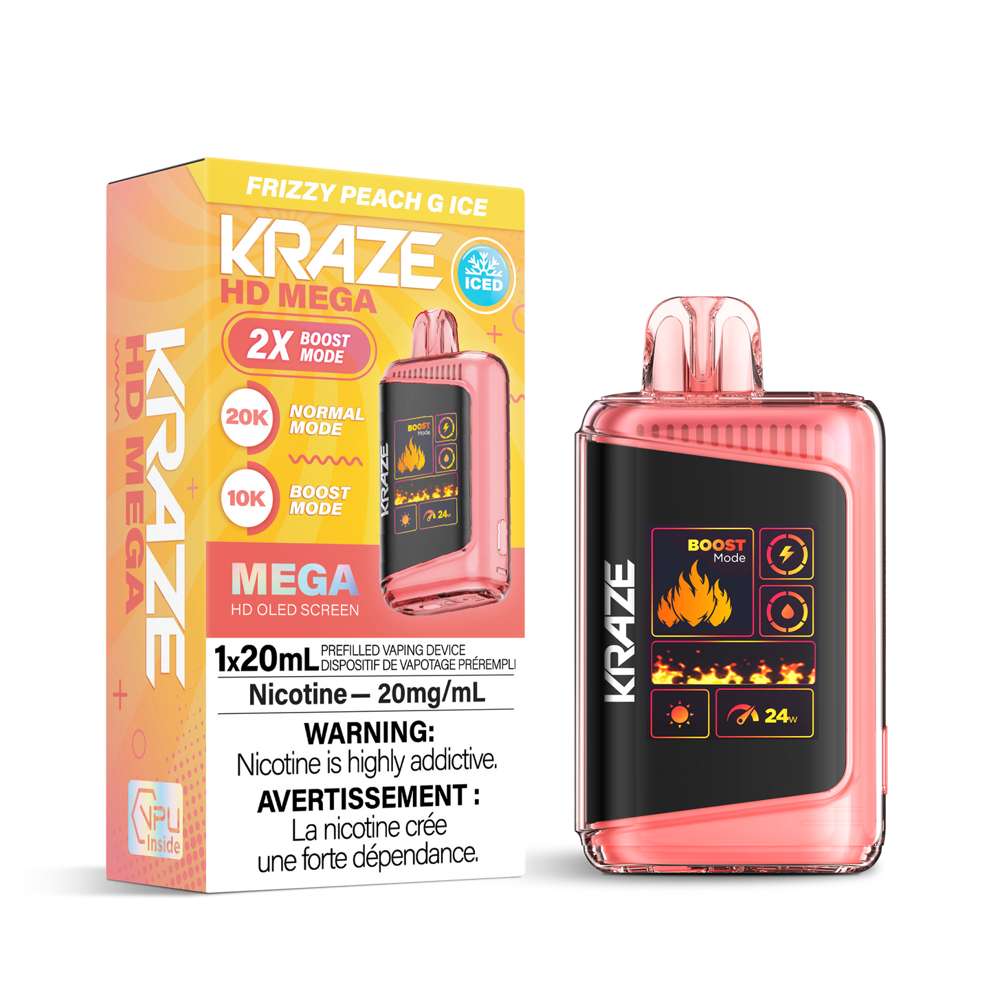 Kraze HD Mega 20k Frizzy Peach G Ice - Provincial Tax