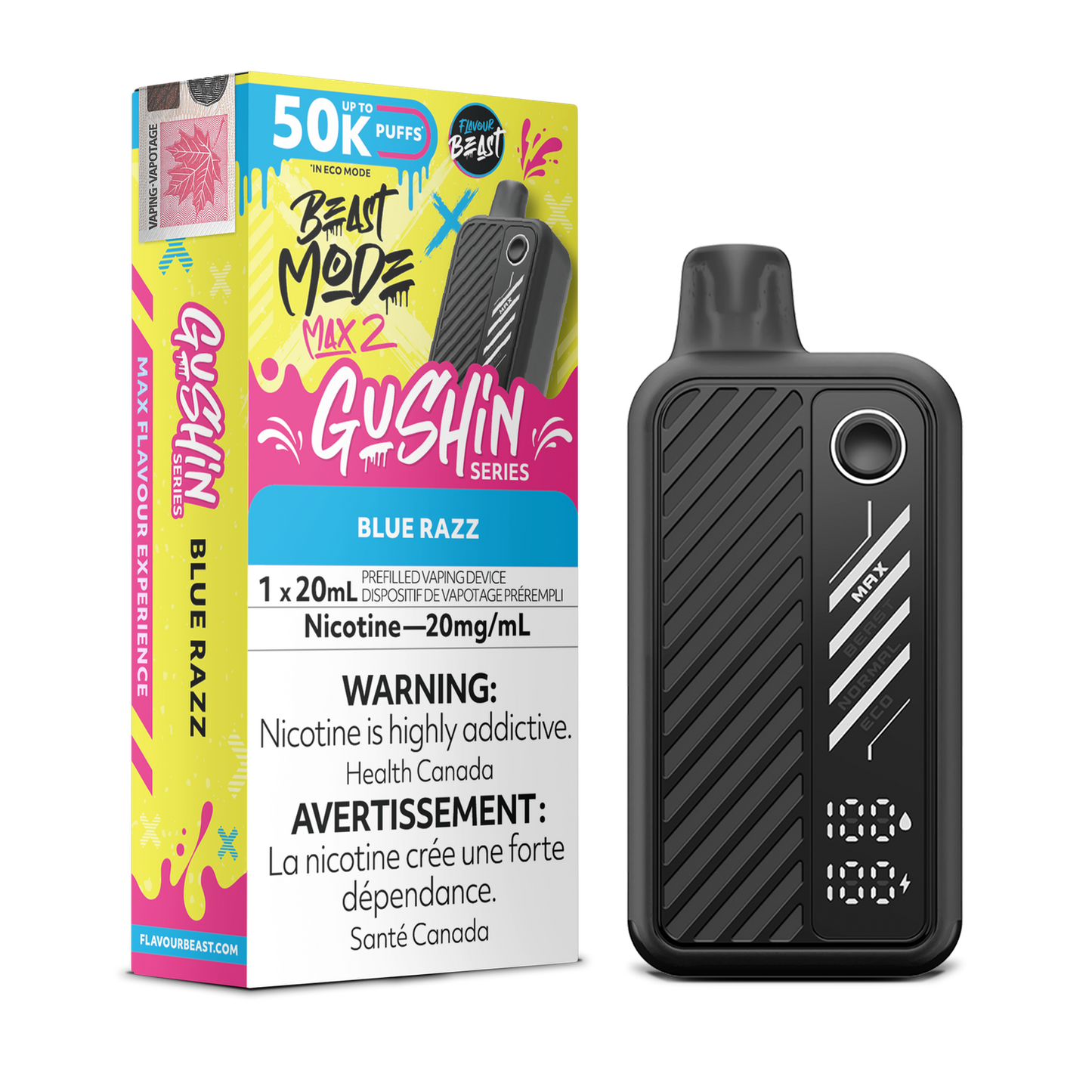 Flavour beast mode max 2 50k (Gushin Series) Blue Razz -Provincial Tax