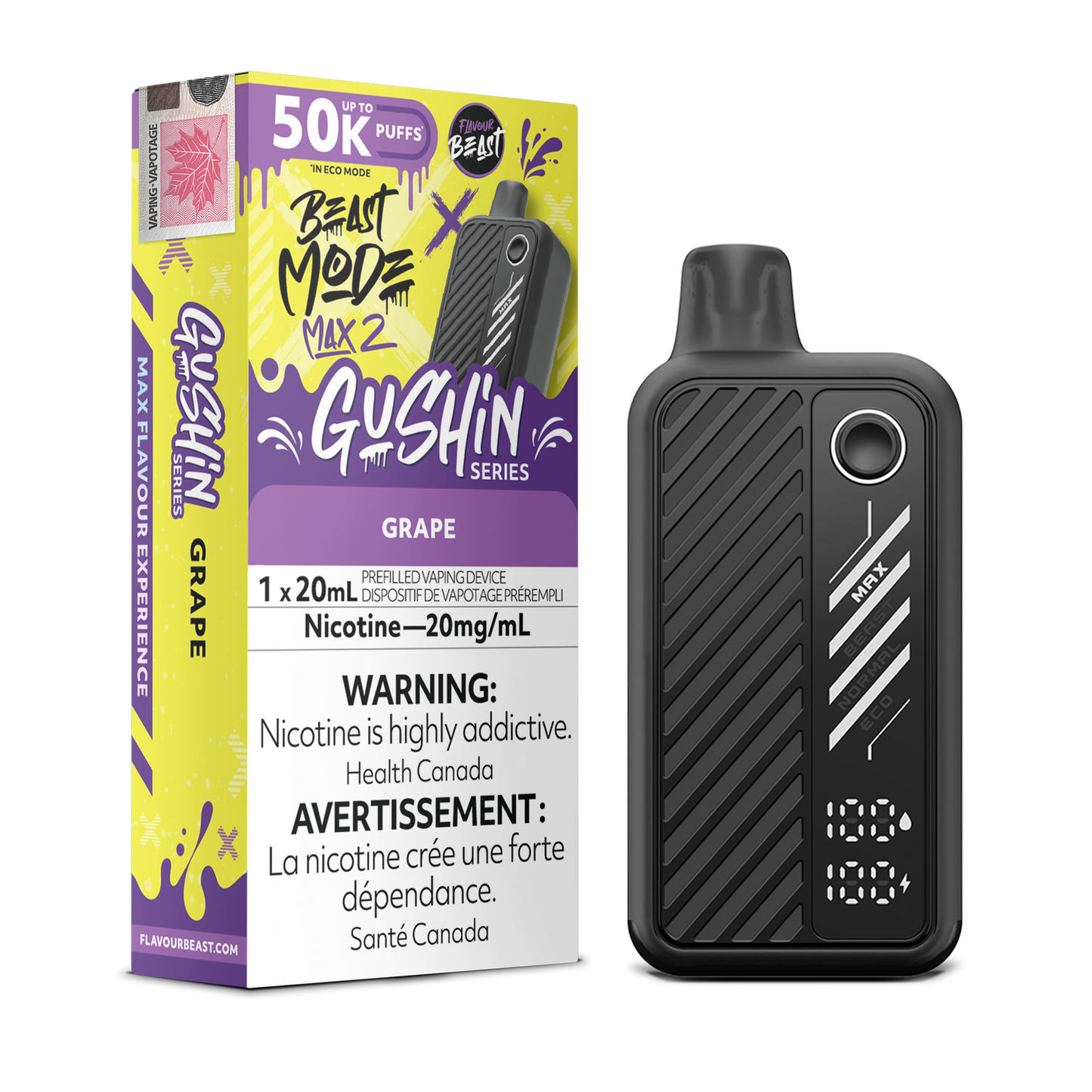 Flavour beast mode max 2 50k (Gushin Series) Grape -Provincial Tax