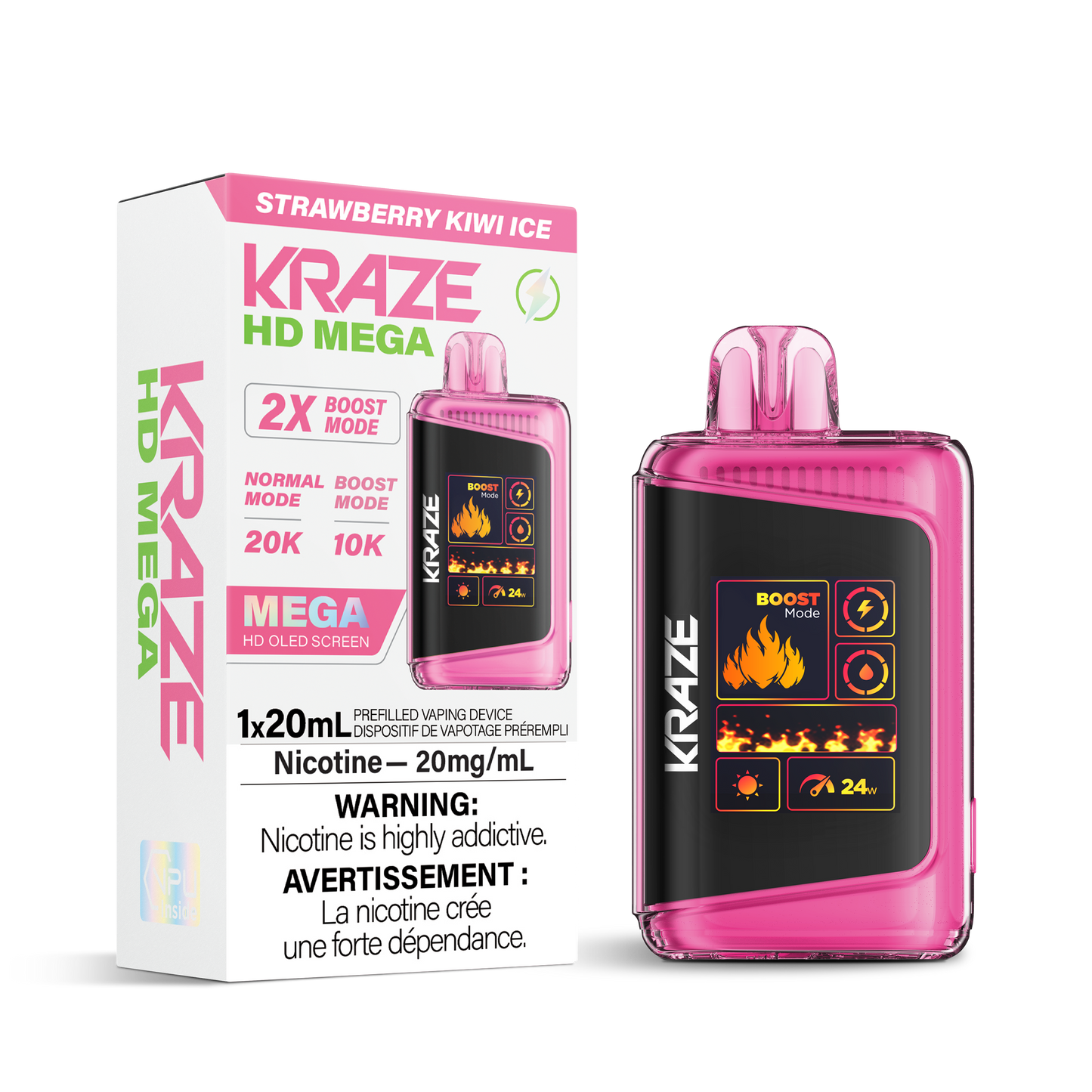 Kraze HD Mega 20k Strawberry Kiwi Ice - Provincial Tax