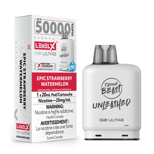 Level x G2 Ultra pod Unleashed 50000 Epic Strawberry Watermelon 20mg