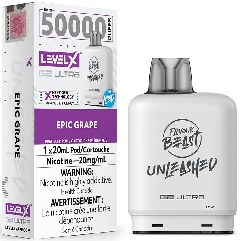 Level x G2 ultra pod unleashed 50000 Epic Grape 20mg