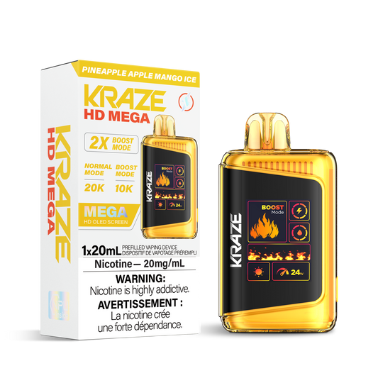 Kraze HD Mega 20k Pineapple Apple Mango Ice - Provincial Tax