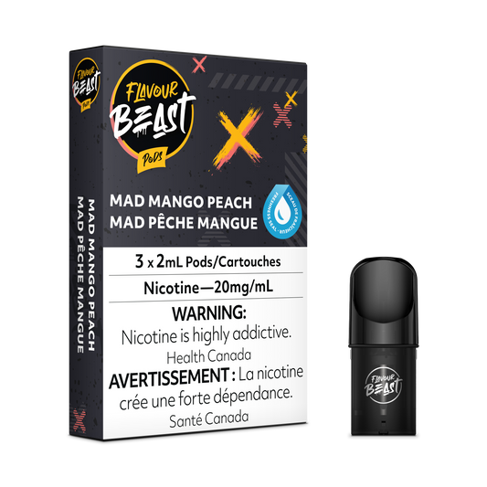 Flavour Beast Pod 3pk Mad Mango Peach -Provincial Tax