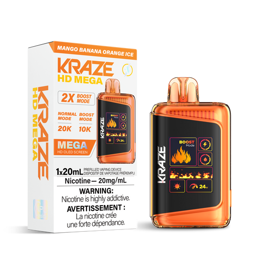 Kraze HD Mega 20k Mango Banana Orange Ice - Provincial Tax