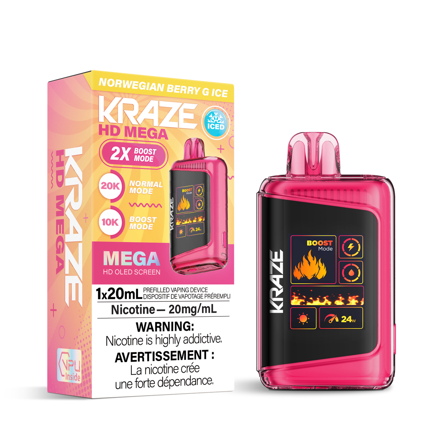 Kraze HD Mega 20k Norwegian Berry G Ice - Provincial Tax