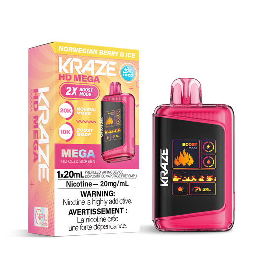 Kraze HD Mega 20k Norwegian Berry G Ice - Provincial Tax