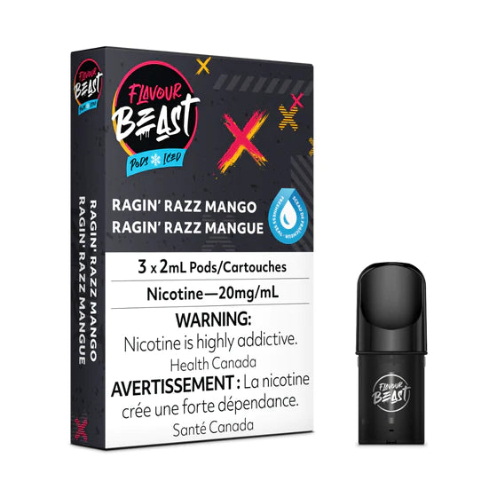 Flavour Beast Pod 3pk Ragin Razz Mango Iced Provincial Tax