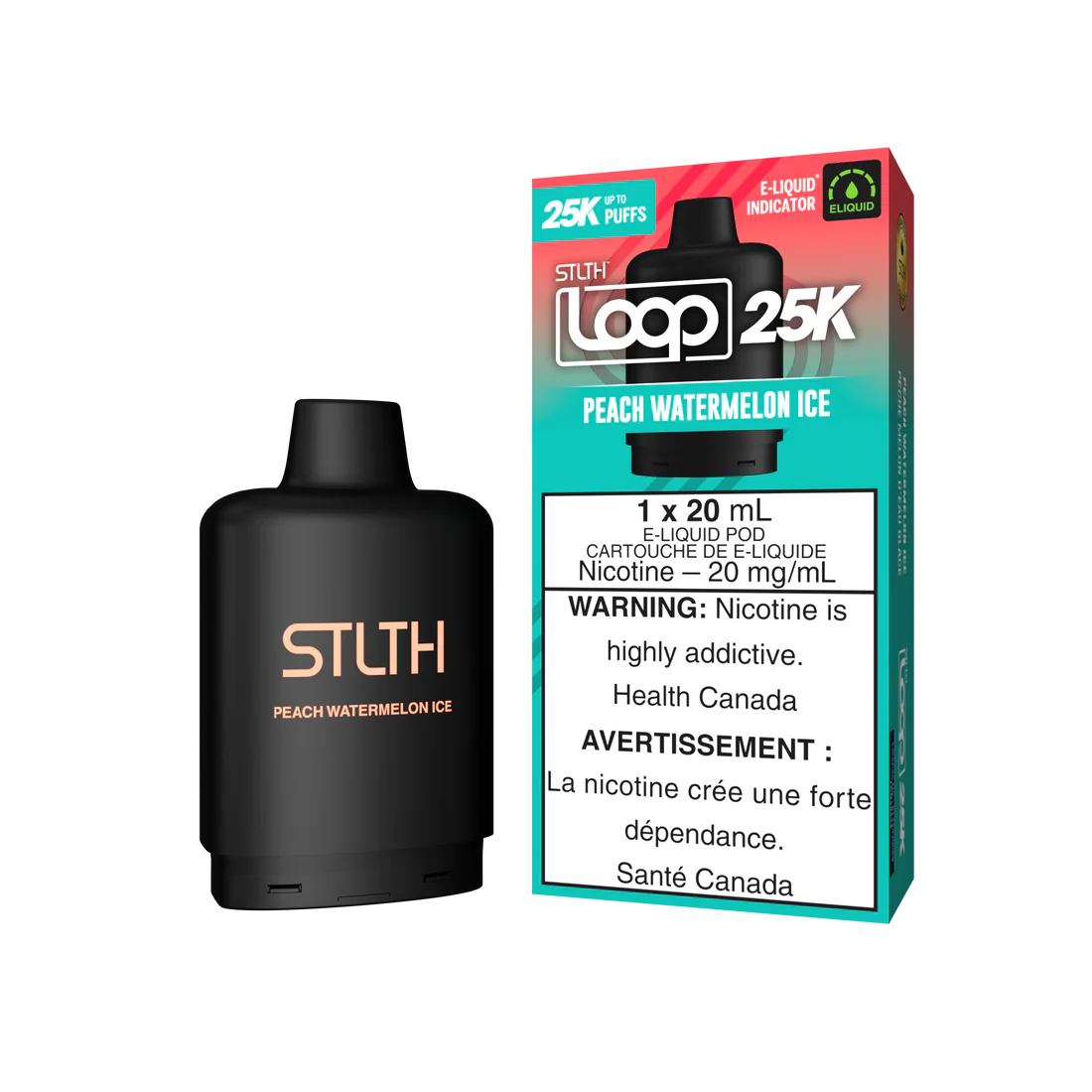 Stlth loop 25k pod Peach Watermelon ice