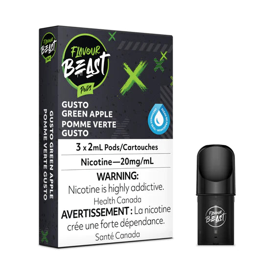 Flavour Beast Pod 3pk Gusto Green Apple -Provincial Tax