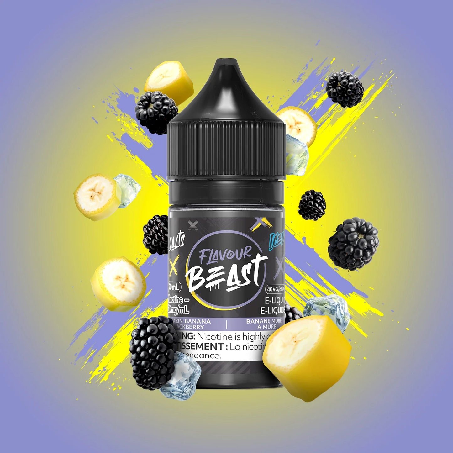 Flavour beast e liquid blazin banana blackberry iced 20mg/30ml*