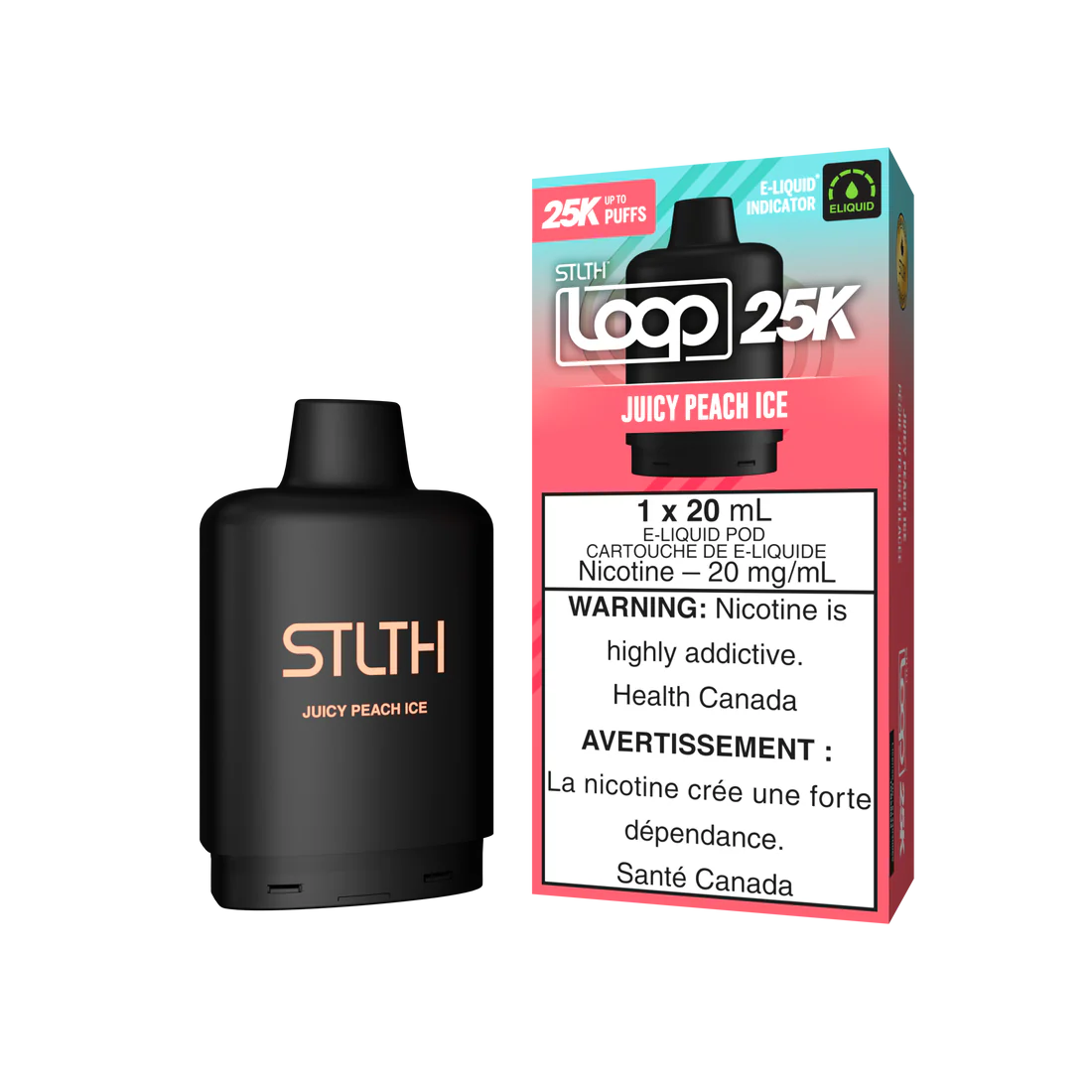 Stlth loop 25k pod Juicy Peach Ice