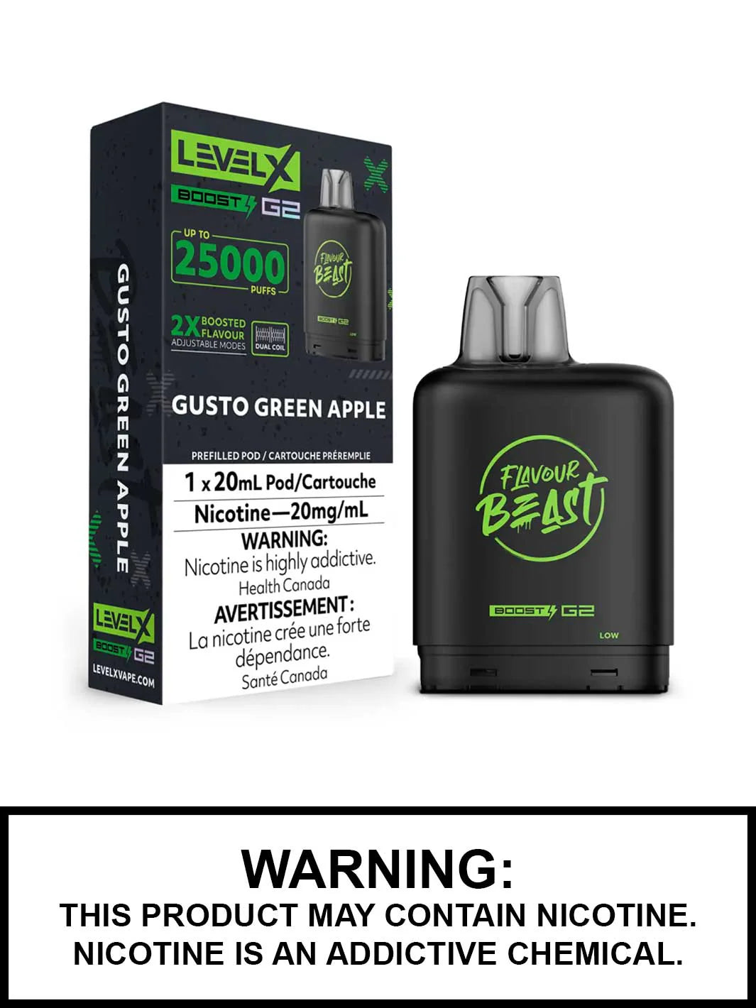 Level x Boost G2 25k Gusto Green Apple - Provincial Tax