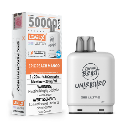 Level X G2 Ultra pod Unleashed 50000 Epic Peach Mango 20mg (Provincial Tax)