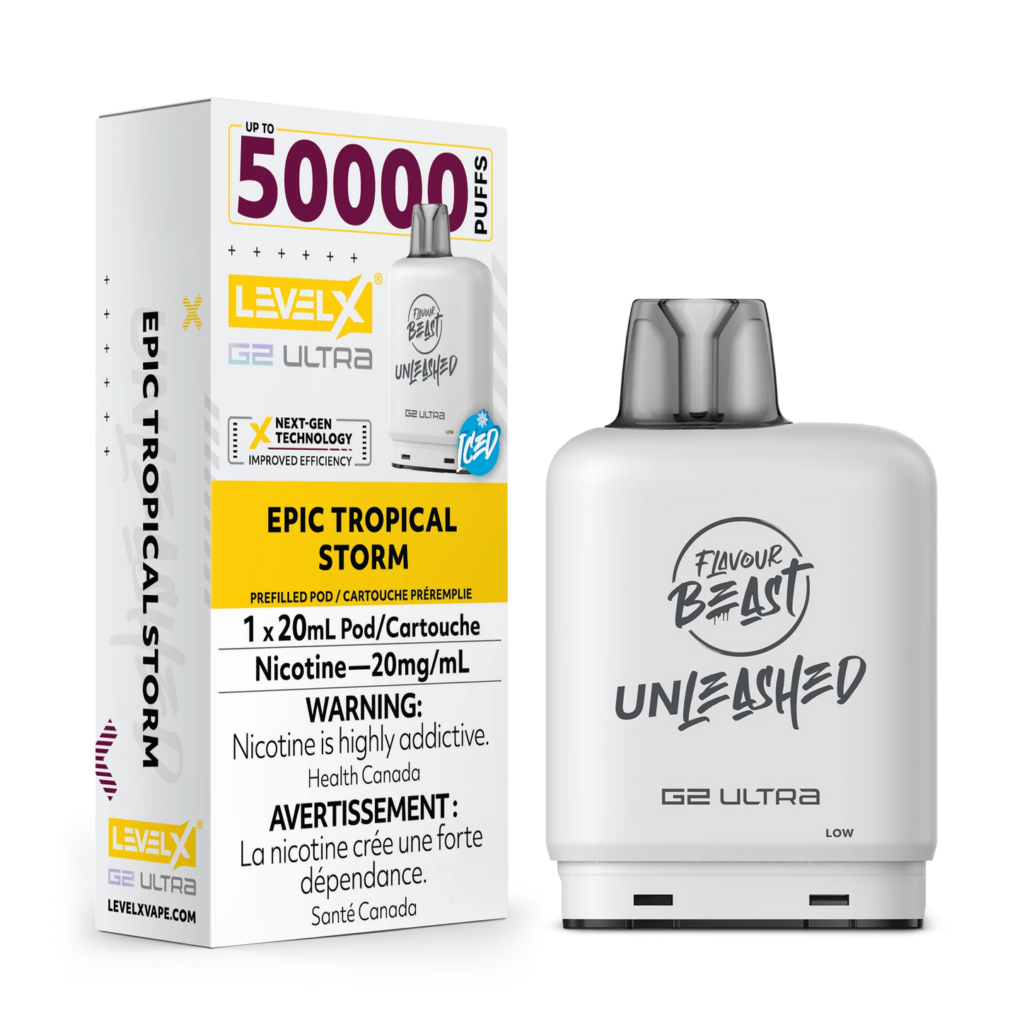 Level x G2 Ultra pod Unleashed 50000 Epic Tropical Storm 20mg-Provincial Tax